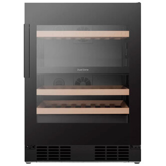Hisense RW3N122GSLF 60cm Freestanding Dual Zone Wine Cooler in Black 46 Bot