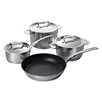 Siemens S1ZGB01341 4 Piece Induction Sauce Pan Set in Stainless Steel