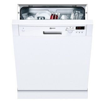 Neff S41E50W1GB 60cm Semi Integrated 12 Place Dishwasher in White A+