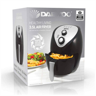 Daewoo SDA1553 3 5 Litre Health Air Fryer in Black 1400W