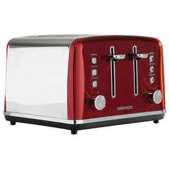 Daewoo SDA1587GE KENSINGTON 4 Slice Toaster in Red