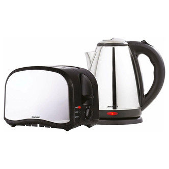 Daewoo SDA1713GE Cordless Jug Kettle & 2-Slice Toaster Set