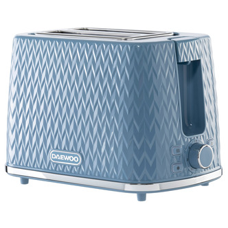 Daewoo SDA1823GE ARGYLE 2 Slice Patterned Toaster - Light Blue