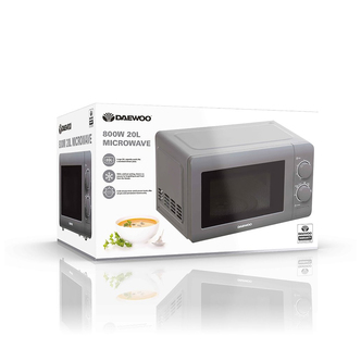 Daewoo SDA1961GE Manual Microwave Oven in Grey 20L 800W