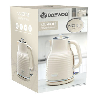Daewoo SDA2480GE Sienna Corless Jug Kettle in Cream 1 7L 3kW