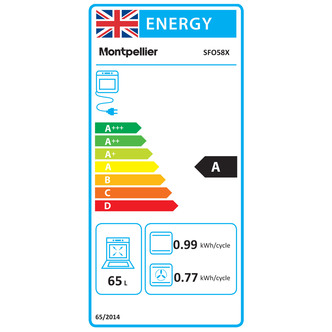 Montpellier SFO58X Built In Electric Single Oven in St Steel 65L A Rat
