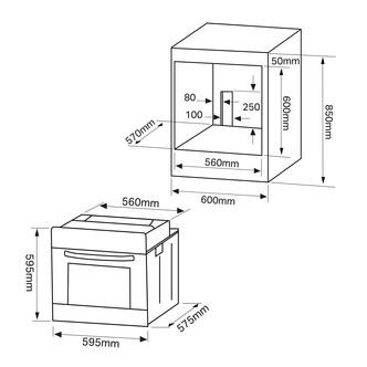 Montpellier SFO72X Built In Electric Single Oven in St Steel 70L A Rat