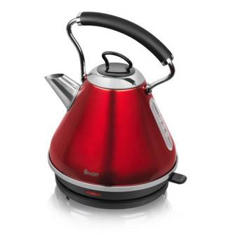 Swan SK34010REDN 1.7 Litre Townhouse Pyramid Kettle in Metallic Red