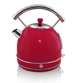 Swan SK34020RN 1.7 Litre Retro Dome Kettle in Red 3.0 kW Rapid Boil