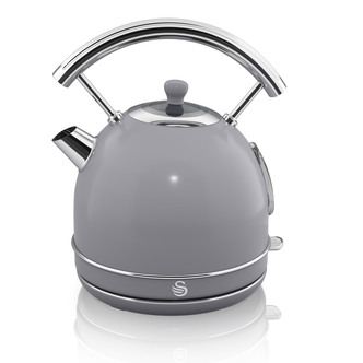 Swan SK14630GRN 1.7 Litre Retro Dome Kettle in Grey 3.0kW Rapid Boil