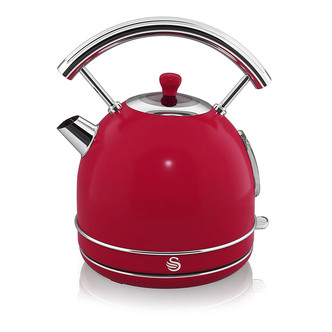 Swan SK34021RN 1.7 Litre Retro Dome Kettle in Red 3.0 kW Rapid Boil
