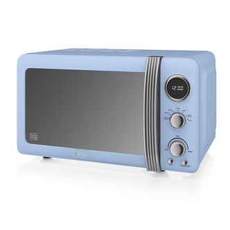 Swan SM22030BLN Retro Style Microwave Oven in Blue 20 Litre 800W