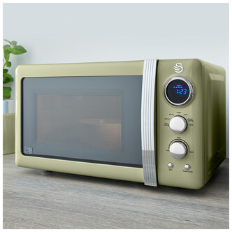 Swan SM22030GN Retro Style Microwave Oven in Green 20 Litre 800W
