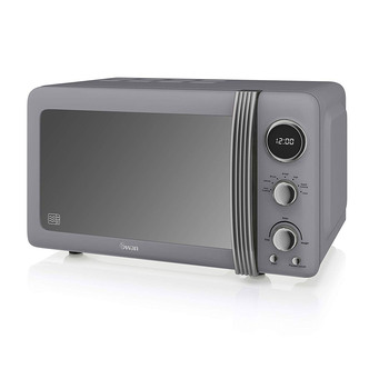 Swan SM22030GRN Retro Style Microwave Oven in Grey 20 Litre 800W