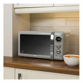 Swan SM22030GRN Retro Style Microwave Oven in Grey 20 Litre 800W