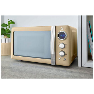 Swan SM22030LCN Retro Style Microwave Oven in Cream 20 Litre 800W