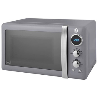Swan SM22030LGRN Retro Style Microwave Oven in Grey 20 Litre 800W