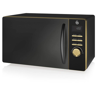 Swan SM22045BLKN Gatsby Microwave Oven in Black 23 Litre 800W