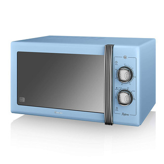Swan SM22070BLN Retro Style Microwave Oven in Blue 25 Litre 900W