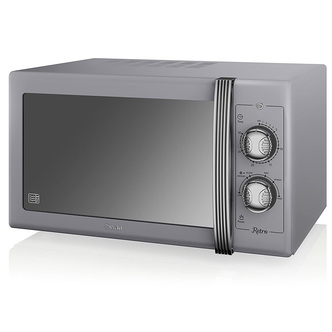 Swan SM22070GRN Retro Style Microwave Oven in Grey 25 Litre 900W
