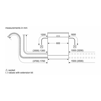 Bosch SMS2HVI66G 60cm Dishwasher in Silver 12 Place Setting E Rated