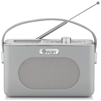 Swan SRA43010GRN Retro DAB Bluetooth Radio in Grey - 20 Presets