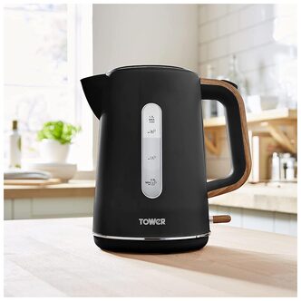 Tower T10037BLK Scandi Rapid Boil Kettle Black 1 7L 3kW