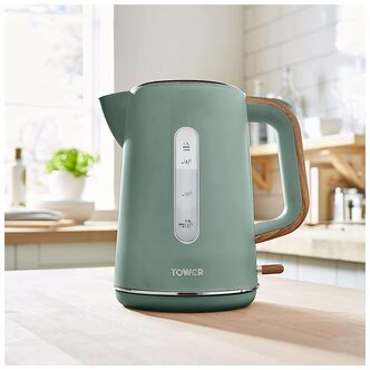Tower T10037JDE Scandi Rapid Boil Kettle Pine Green 1 7L 3kW