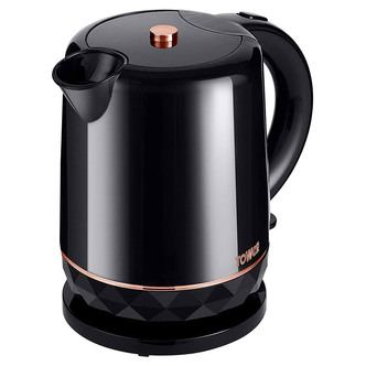 Tower T10038B Jug Kettle in Black and Rose Gold 1.5L 2.2kW
