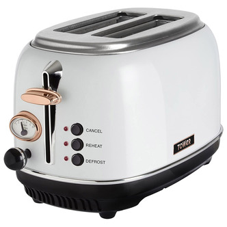 Tower T20016W Bottega 2 Slice Toaster - White
