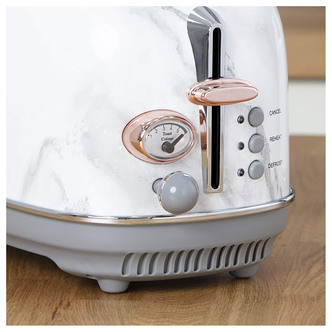 Tower T20016WMRG Bottega 2 Slice Toaster Marble Rose Gold