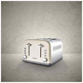 Tower T20042PEB 4 Slice Infinity Stone Toaster in Cream 1800W