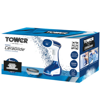 Tower T22014BLUBF Ceraglide Garment Steamer in Blue White 1000W