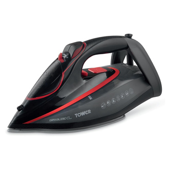 Tower T22034RED One Temperature Steam Iron XL Sole Plate - Red