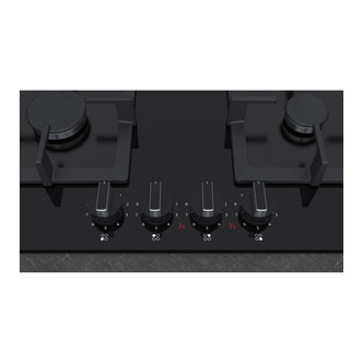 Neff T26CA42S0 N70 60cm 4 Burner Gas Hob BlackGlass Cast Iron Supports