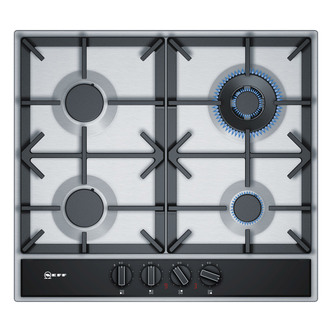 Neff T26DA59N0 N70 60cm 4 Burner Gas Hob in St Steel Wok Burner
