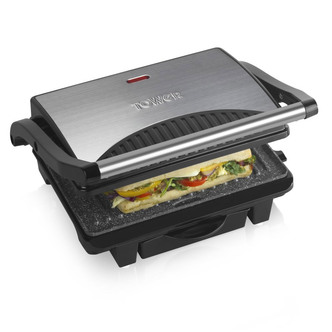 Tower T27009 Ceramic Stone Coated Health Grill & Griddle 4 Portion