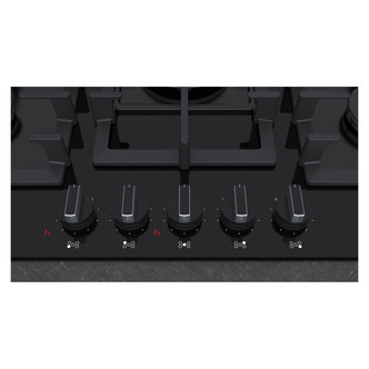 Neff T27CA59S0 N70 75cm 5 Burner Gas Hob in Black Glass Wok Burner