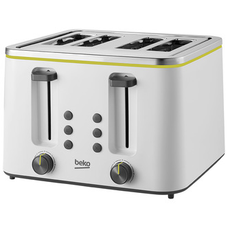 Beko TAM4341W 4 Slice Toaster in White