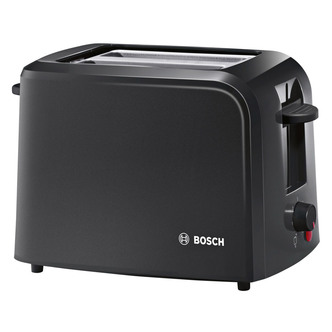 Bosch TAT3A0133G 2 Slice Toaster in Black Integrated Warming Rack