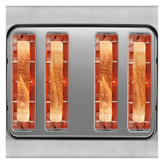 Bosch DesignLine Plus TAT4P447GB Stainless Steel 4 Slot Toaster - Cream