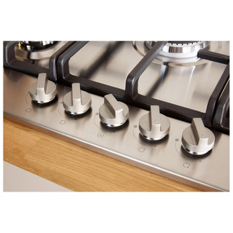 Indesit THP751PIXI 75cm 5 Burner Gas Hob in Stainless Steel Wok Burner