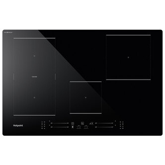 Hotpoint TS6477CCPNE 77cm Induction Hob in Black 4 Zone Flexi Duo Zone