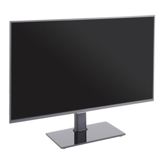 TTAP TT44S Black Glass Swivel Tabletop Pedestal TV Stand in Black