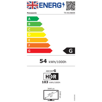 Panasonic TX 43LX800B 43 4K HDR UHD Smart LED TV Dolby Vision Dolby At
