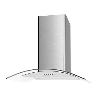 Culina UBSCG70SS 70cm Curved Glass Chimney Hood in St/Steel 3 Speed Fan