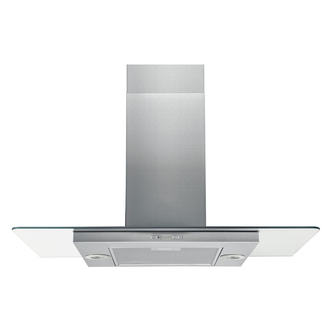 Hotpoint UIF93FLBX 90cm Flat Glass Island Cooker Hood in St/Steel 4 Speed