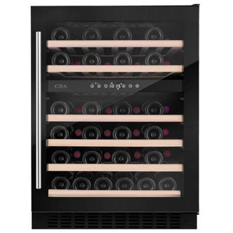 CDA WCCFO602BL 60cm Freestanding Dual Zone Wine Cooler Black 46 Bottle