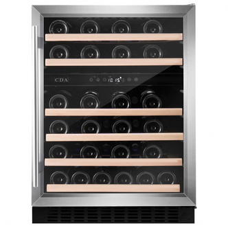 CDA WCCFO602SS 60cm Freestanding Dual Zone Wine Cooler St/St 46 Bottle