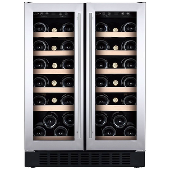 CDA WCCFO622SS 60cm Freestanding Twin Door Wine Cooler St/St 38 Bottle